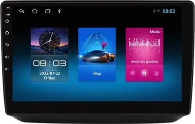 Immagine prodotto di Autoradio con Bluetooth e CarPlay per Skoda Fabia II (2007-2014) – Compatibile con Apple e Android – Impianto stereo – Sistema di navigazione – 1 GB/16 GB