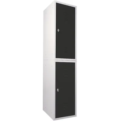 Produktbild von 2 Schließfachschränke Stahlblech, HxBxT 900x415x490 mm, grau/anthrazit