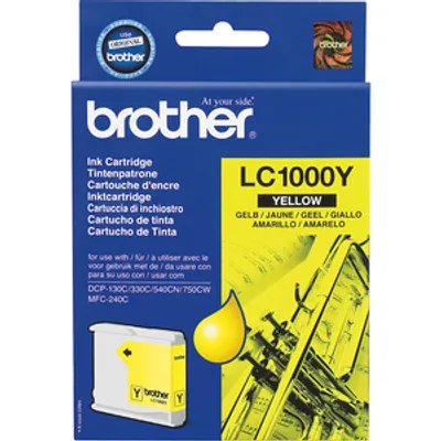 Produktbild von Brother LC1000Y - Gelb - original - Tintenpatrone - für Brother DCP-350, 353, 357, 560, 750, 770, MFC-3360, 465, 5460, 5860, 660, 680, 845, 885