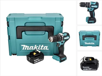 Produktbild von Makita DHP 487 T1J Akku Schlagbohrschrauber 18 V 40 Nm Brushless + 1x Akku 5,0 Ah + Makpac - ohne Ladegerät