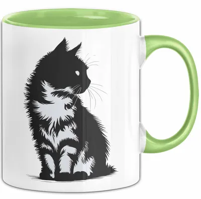 Produktbild von Katzen Tierliebhaber Tasse Geschenk Lustige Geschenkidee Spruch (Grün)