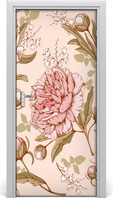 Produktbild von Tulup Türaufkleber 95x205 cm Dekorative Aufkleber Selbstklebend Wasserdichte Tapete Abnehmbar Schlafzimmer Wohnzimmer Wohnkultur - Furnier Klebstoff Tapeten Pfingstrosen
