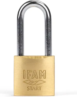 Produktbild von IFAM SR25 Anti-Diebstahl-Vorhängeschloss, Startbereich, 25 mm, langer Bogen, Doppelverriegelung, inklusive 2 gezackten Schlüsseln, stark und zuverlässig, ideal für Koffer, Schließfächer, Schubladen