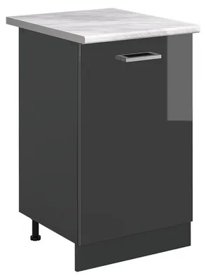 Immagine prodotto di Mobiletto base cucina Vicco R-Line Antracite lucido/Antracite 50 cm piano di lavoro Marmo, Model 70186