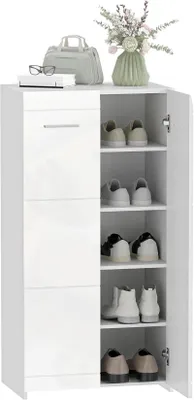 Produktbild von Schuhschrank 2 Türen 5 Ebenen 10 Paar Flurschrank verstellbare Ablagen Weiß