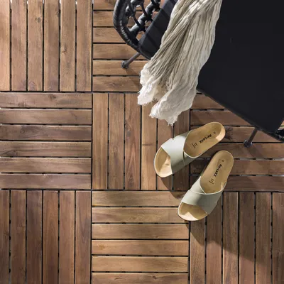 Produktbild von home24 Terrassenfliese - 33er-Set - Akazie Massiv