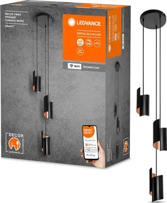 Produktbild von LEDVANCE Smart+ Twist, Intelligente Hängeleuchte, WLAN, Schwarz, Metall, Stahl, 3000 K, 6500 K