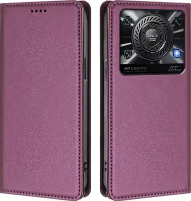 Immagine prodotto di Custodia in pelle per Oukitel C60, custodia magnetica in Finto cuoio con supporto Viola