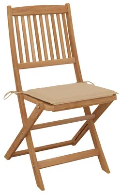 Produktbild von vidaXL Klappbare Gartenstühle 2 Stk. mit Kissen Massivholz Akazie