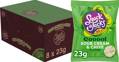 Produktbild von Snack a Jacks - Reiswaffeln Sour Cream & Chive - 8x 23g