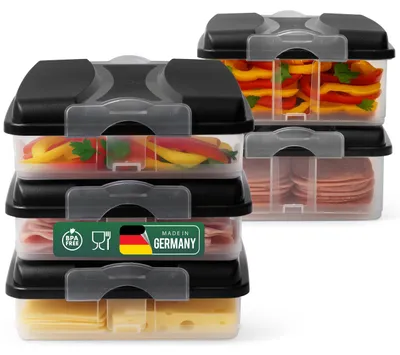 Vorratsdosen-Set 5-teilig stapelbar für Kühlschrank & Gefrierfach
