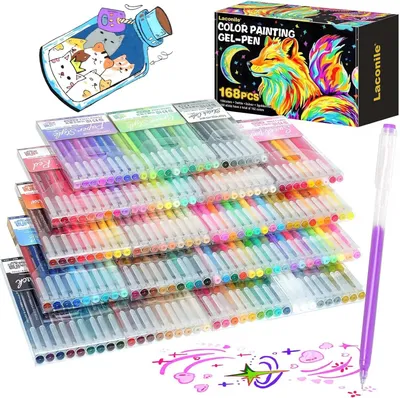 Produktbild von Gelpennenset 168 Stücke, Glitzerstifte, zum Zeichnen