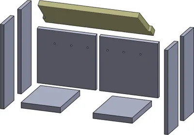 Produktbild von Heizgasumlenkplatte 590x225x30mm (Vermiculite) passend für Caminos Scribby **