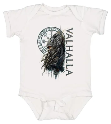 Produktbild von Valhalla Wikinger Odin Krieger Rabe Vegvisir Nordische Mythologie Thor Baby Body, Weiß, 0/3