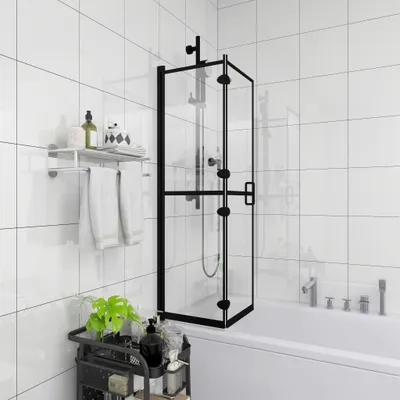Zdjęcie produktu dla Drzwi prysznicowe składane, 80x140 cm, szkło ESG, czarne
