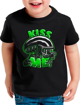 Produktbild von style3 Kiss Me T-Shirt für Kinder xenomorph alien ripley