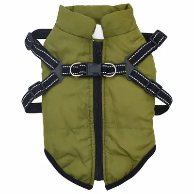 Immagine prodotto di Cappotto Cani Imbracatura Impermeabile Riflettente Verde L40