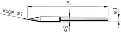 Produktbild von Ersa Lötspitze Serie 0212, SDLF/0,2 mm, bleistiftspitz 0212SDLF