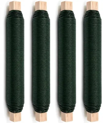 Productafbeelding van Set van 4 groene bloemenbinddraad, 0,65 mm, 35 m per rol