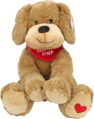 Produktbild von Kuscheltier Hund ich liebe dich - besticktes Halstuch - ca. 28 cm