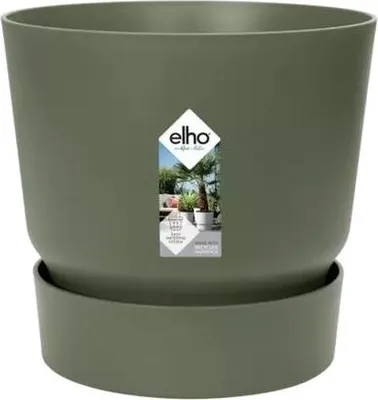 Image de Pot de fleurs Greenville rond vert feuille - Ø20cm x H18cm - Pot de fleurs