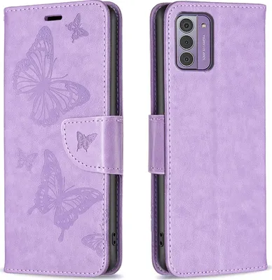 Produktbild von Mobigear Butterfly  Nokia G42 Hülle Klapphülle Geldbörse - Lila