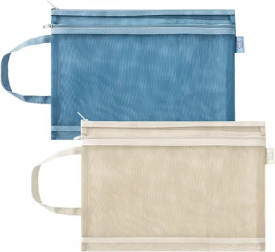 Immagine prodotto di Custodia per documenti A4, a due scomparti con cerniera, dimensioni 33 x 23,5 cm, ideale per l'ufficio e la scuola