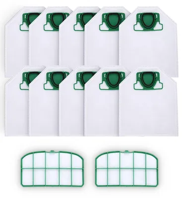 10 Staubsaugerbeutel für Vorwerk VK200, FP200, mit 2 HEPA-Filtern