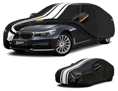 Produktbild von Autoabdeckung Wasserdicht Limousine 510-530 cm Schwarz+Weiß mit Zubehör