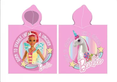 Zdjęcie produktu dla Ponczo z kapturem Bawełna 55x110cm Barbie