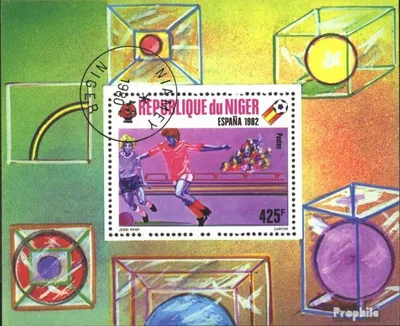 Produktbild von Briefmarken Niger 1980 Mi Block31 (kompl.Ausg.) gestempelt Fußballweltmeisterschaft, Spanien 1982