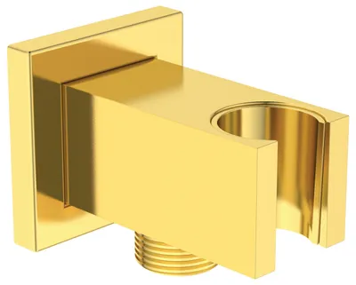 Produktbild von Ideal Standard Wandanschlussbogen mit Brausehalter eckig Idealrain Atelier BC771A2 Brushed Gold
