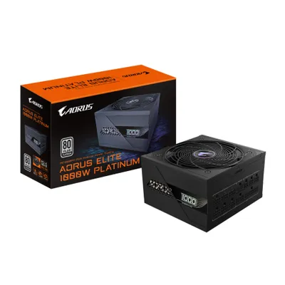 Produktbild von GIGABYTE AORUS ELITE P1000W ICE Netzteil - PCIe 5.0, 80 PLUS Platinum, Vollmodulares Design, 120mm Lüfter, ATX 3.0-kompatibel, EU-Stecker