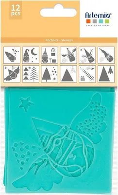 Produktbild von 12 Weihnachtsschablonen 9 x 9 cm