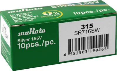 Produktbild von MURATA Knopfzellen, 0% Quecksilber , VE 10 Stk - 315-399
