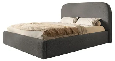 Produktbild von AlpiMeble Bett 140x200 - Polsterbett mit Bettkasten und Metallrahmen - Modern Betten - Kuscheliger Catch-Me-Stoff - Kollektion Verona - Grau