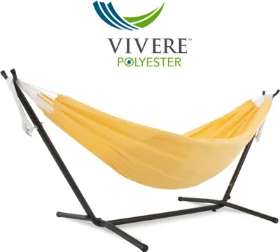 Produktbild von VIVERE Hängematte aus Polyester mit Gestell 250 cm – 200 kg Belastung - Gelb