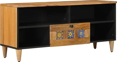 Image de Meuble TV Naturel 100 x 33 x 46 cm Bois de mangue massif