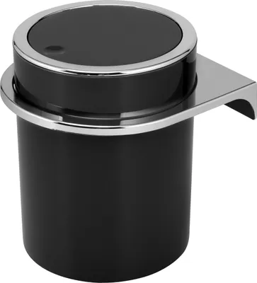 Produktbild von bremermann Kosmetikeimer SAVONA inkl. Wandhalterung, mit Schwingdeckel, Badeimer, Kunststoff, 5,5 Liter (schwarz, rund)
