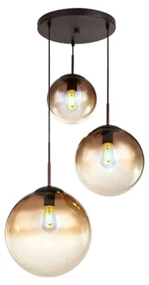 Produktbild von Hängeleuchte, 3 Kugeln, Glas, H 120cm