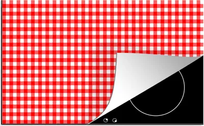 Produktbild von KitchenYeah© Herdabdeckplatte Rot - Rustikal - Muster , 91x52cm, Küche Deko, Glaskeramikkochfeld Herdabdeckung, Abdeckplatte fùr Kochfeld