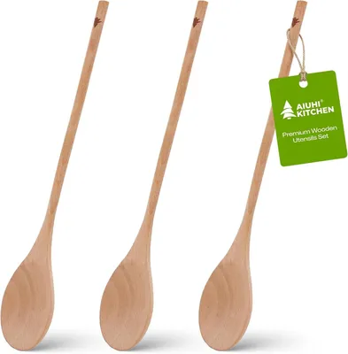 Produktbild von Kochlöffel aus Buchenholz, 30 cm, 30 Stück, für die Küche