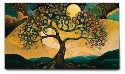 Zdjęcie produktu dla Giallobus - 13 - Drzewo Gwiaździste - Giallobus - 140D x 80S cm - Obraz - Standaard frame canvas