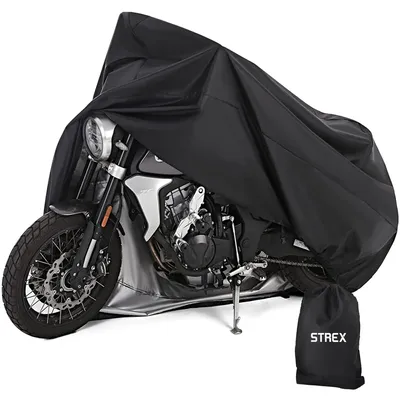 Produktbild von Strex Roller / Motorrad Abdeckplane Universal für alle Roller / Motoren - Wasserdicht 600D Oxford - Geeignet für Windschutzscheibe - Rollerabdeckung - Motorradabdeckung - Inkl. Aufbewahrungstasche