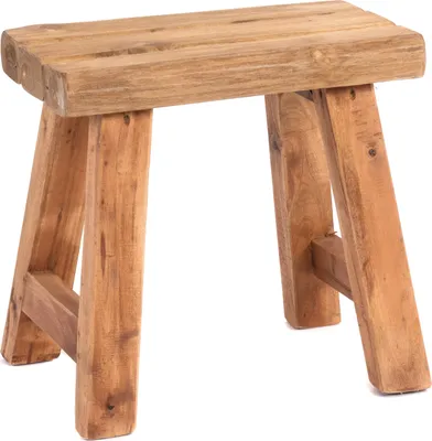 Produktbild von SITZHOCKER "RUSTIC" | 41x42x24cm (HxBxT), Teak | Holzhocker | Farbe: 08 honigfarben gewachst