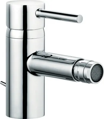 A close-up studio shot of a chrome bidet faucet.