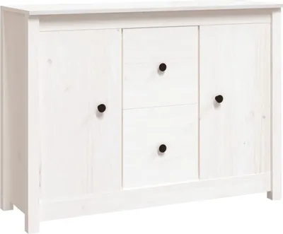 Produktbild von Sideboard Weiß 100x35x74 cm Massivholz Kiefer