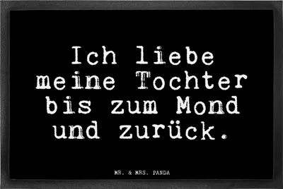 Produktbild von Mr. & Mrs. Panda fußmatte Ich liebe meine Tochter... 40 x 60 cm - Schwarz - Geschenk, Muttertag, Tochter, Fußabtreter, Schmutzfangmatte, Sprüche, Bodenvorleger