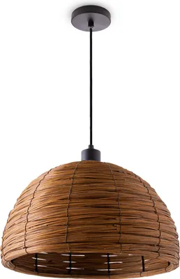 Produktbild von Pendelleuchte Esstischlampe Esszimmer Korb Optik 1,5m Textilkabel Rustikal Boho