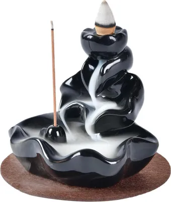 Produktbild von Rückfluss Räuchergefäß Keramikhalter 20 Räucherkegel Meditation